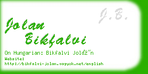 jolan bikfalvi business card